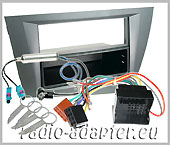 Seat Leon car radio installation kit silver, fascia fitting kit ISO 2005 - onwards