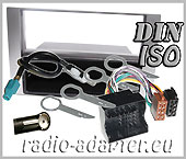 Ford Focus radio dash kit silver + Aerial adaptor + ISO Harness Adaptors