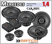 Mercedes C-Klasse W 202 Car Speakers Front and Rear + Speaker Pods