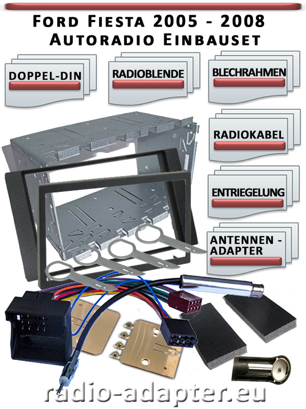 Ford Fiesta Doppel Din Autoradio Einbauset 2005-2008